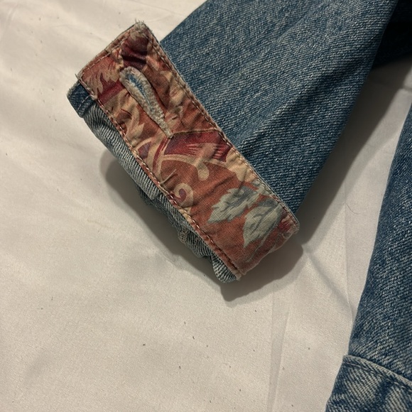 Vintage 90s Gap Jean Jacket Floral Print Girls Small - Picture 4 of 12